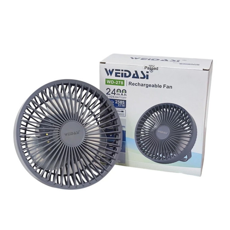 پنکه شارژی ویداسی مدل WD-278 ظرفیت 2400 میلی آمپر ساعت