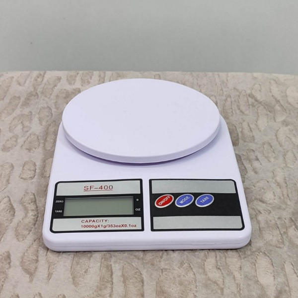 ترازو آشپزخانه دیجیتال مدل New Electronic SF 400 حداکثر ظرفیت قابل اندازهگیری 10 کیلوگرم با دقت اندازهگیری 1 گرم